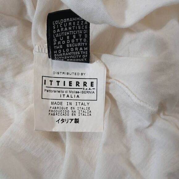 Cnc Costume national womens xsmall graphic teeshirt cream pink lightweight sheer - Picture 9 of 11